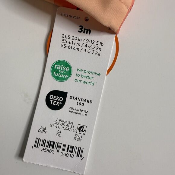 Carter’s Just One You Baby Girl Rash Guard Top Size 3M UPF 50+ Sun Protection - Picture 4 of 5